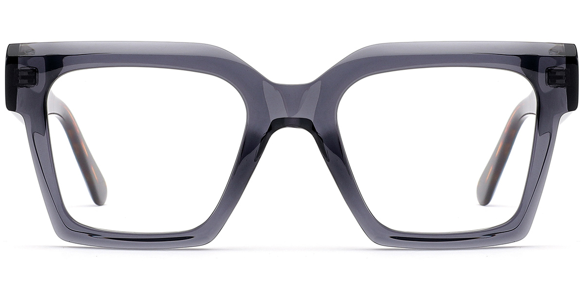 Acetate Square Reading Glasses translucent-grey