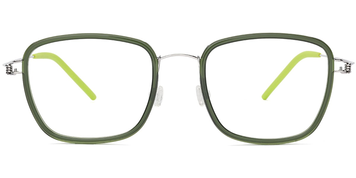 Acetate Square Reading Glasses translucent-green