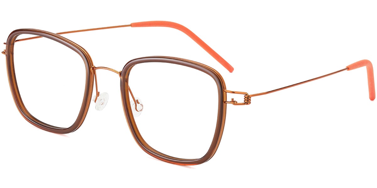 Acetate Square Reading Glasses brown