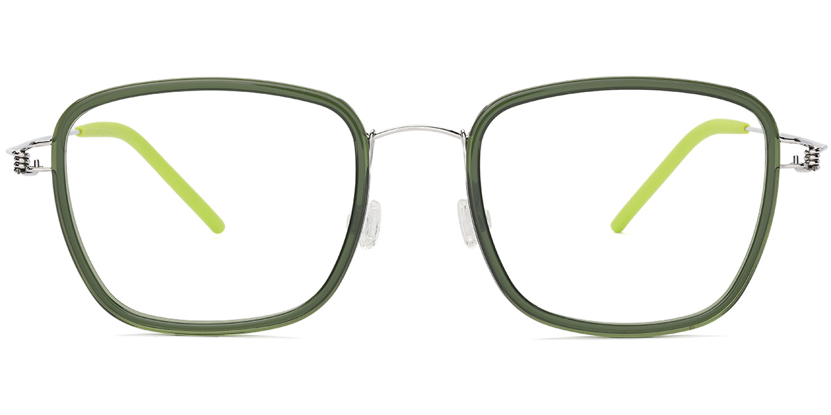 Acetate Square Reading Glasses translucent-green