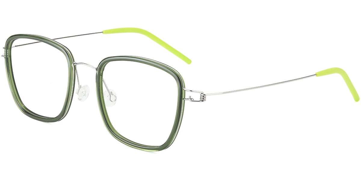 Acetate Square Reading Glasses translucent-green