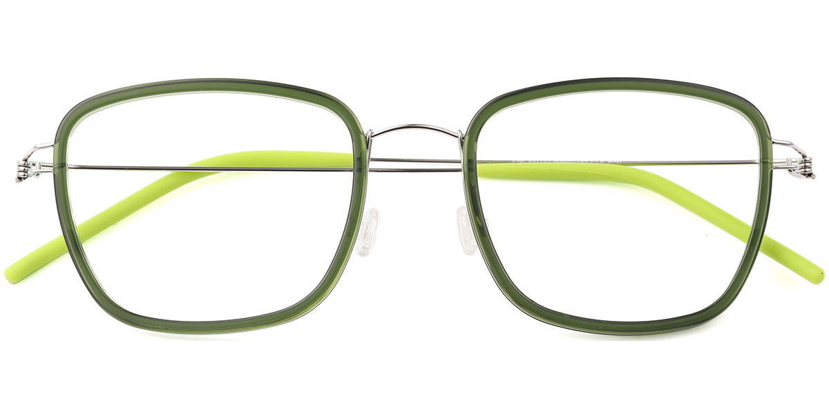 Acetate Square Reading Glasses translucent-green