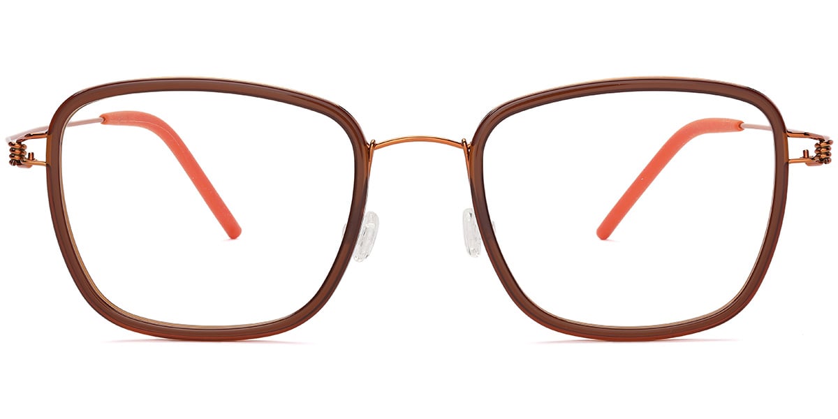 Acetate Square Reading Glasses brown