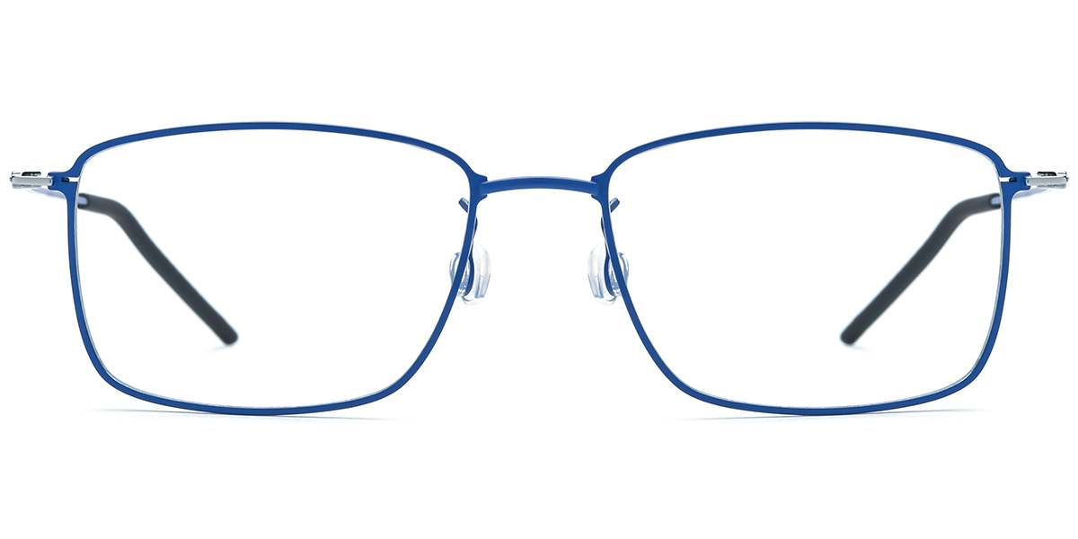 Titanium Rectangle Reading Glasses blue