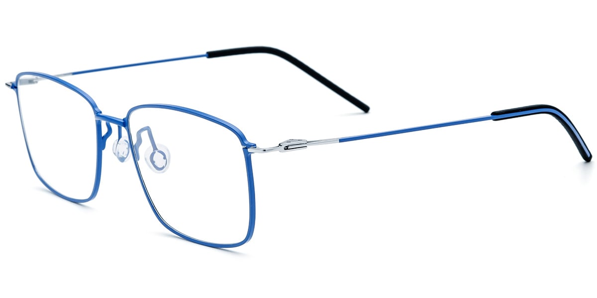 Titanium Rectangle Reading Glasses blue