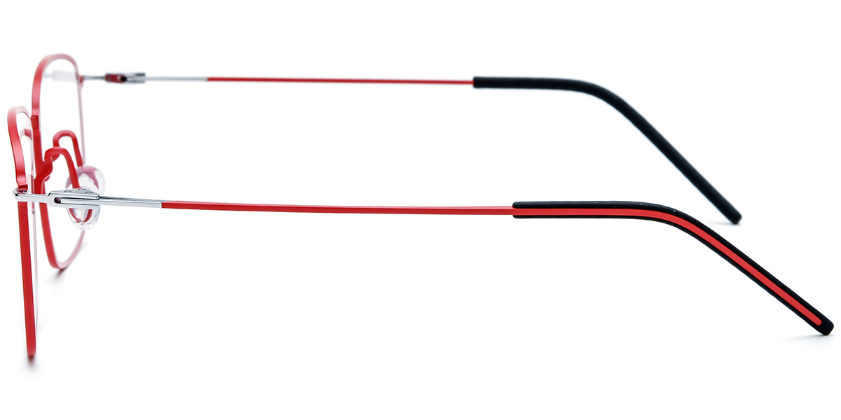 Titanium Rectangle Reading Glasses red