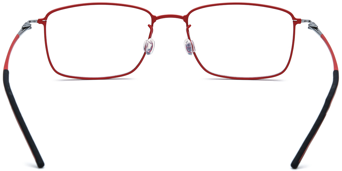 Titanium Rectangle Reading Glasses red