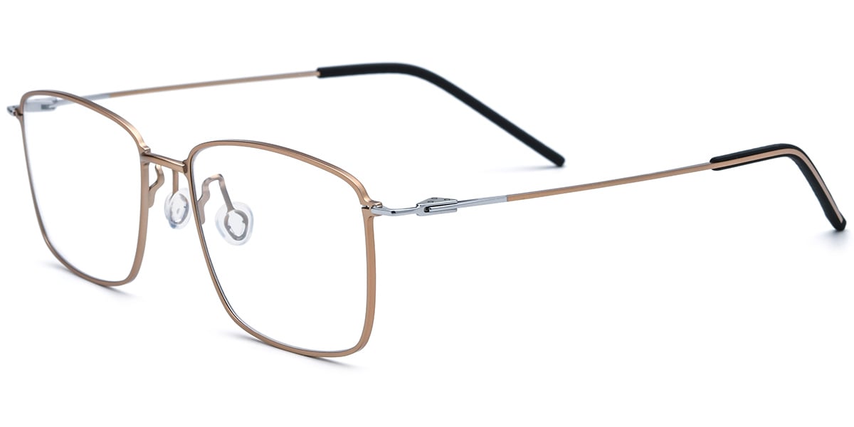 Titanium Rectangle Reading Glasses gold