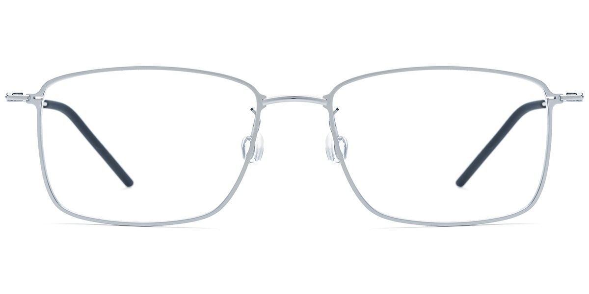 Titanium Rectangle Reading Glasses silver