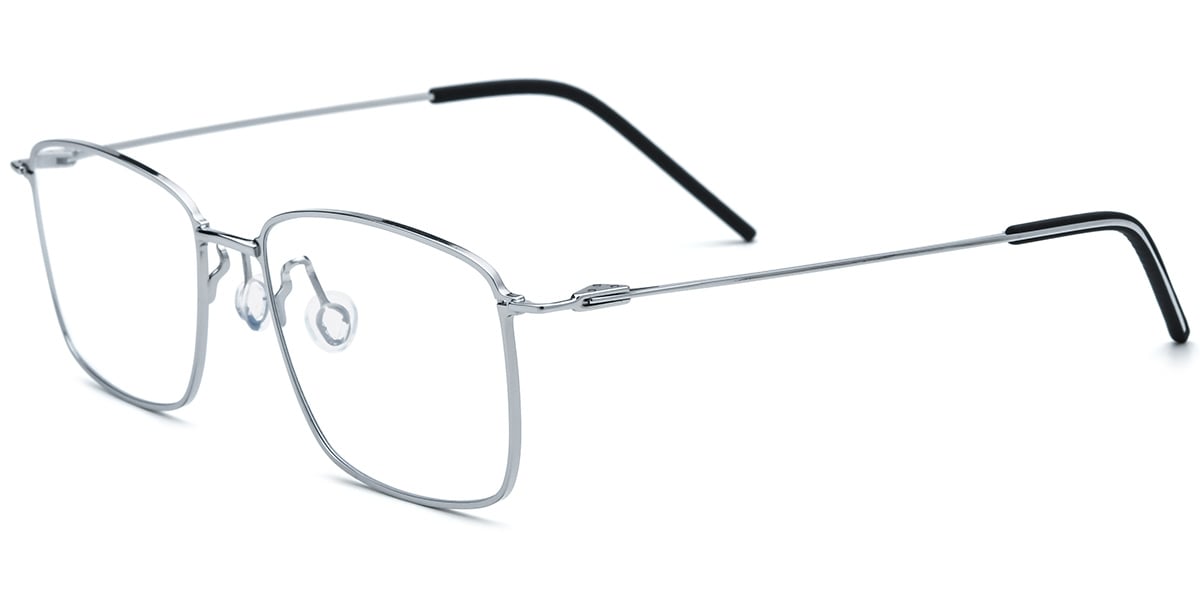 Titanium Rectangle Reading Glasses silver