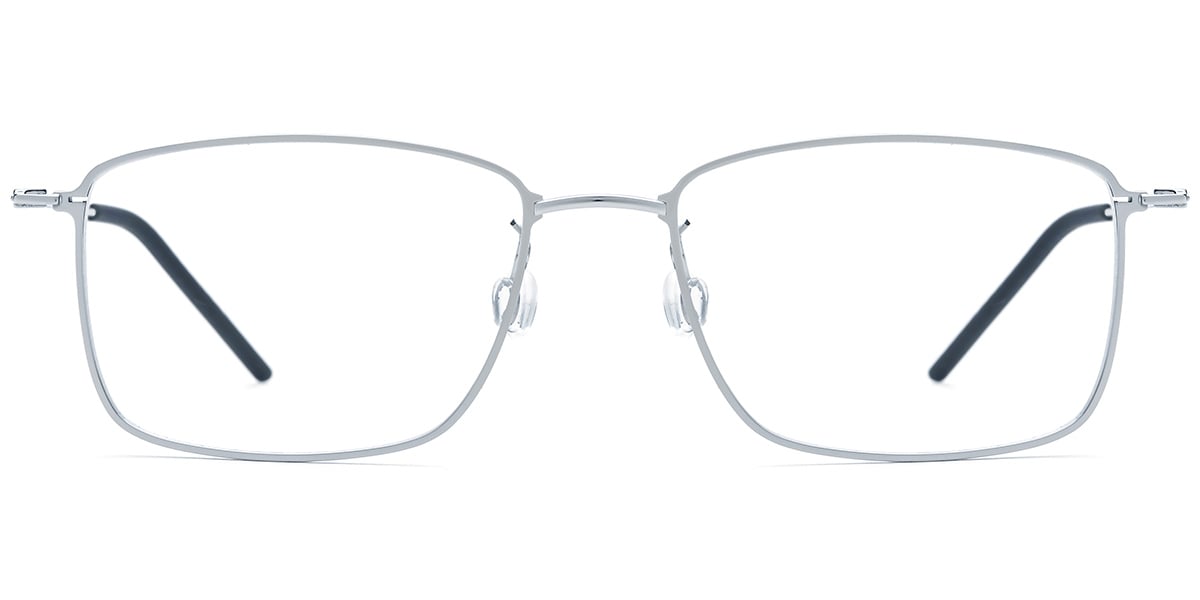 Titanium Rectangle Reading Glasses silver