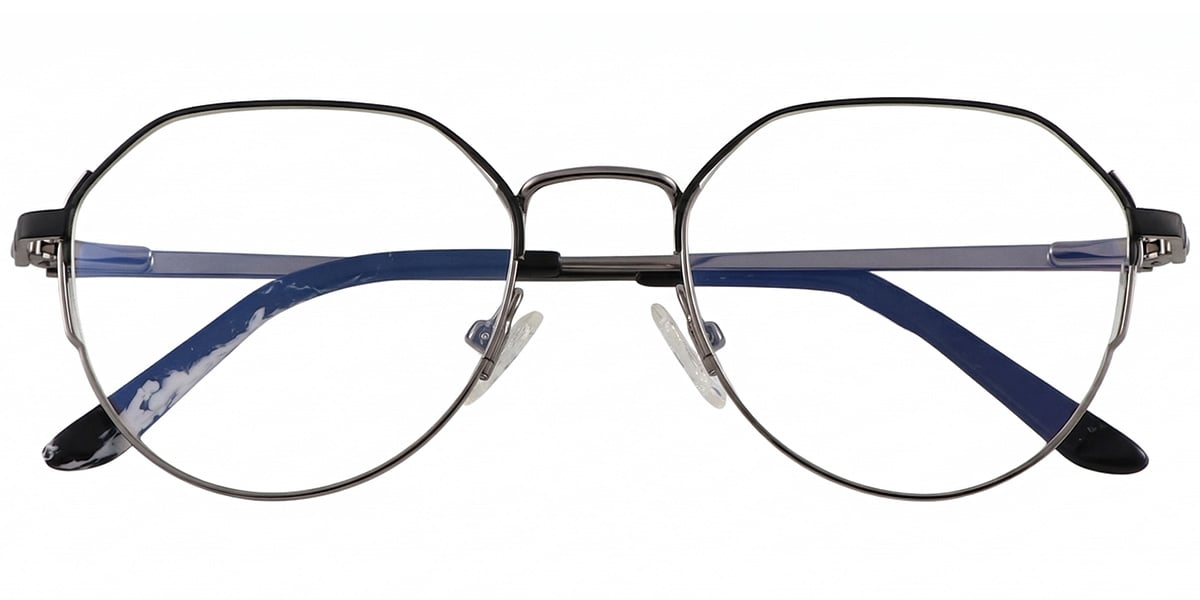 Acetate Oval Reading Glasses black-silver