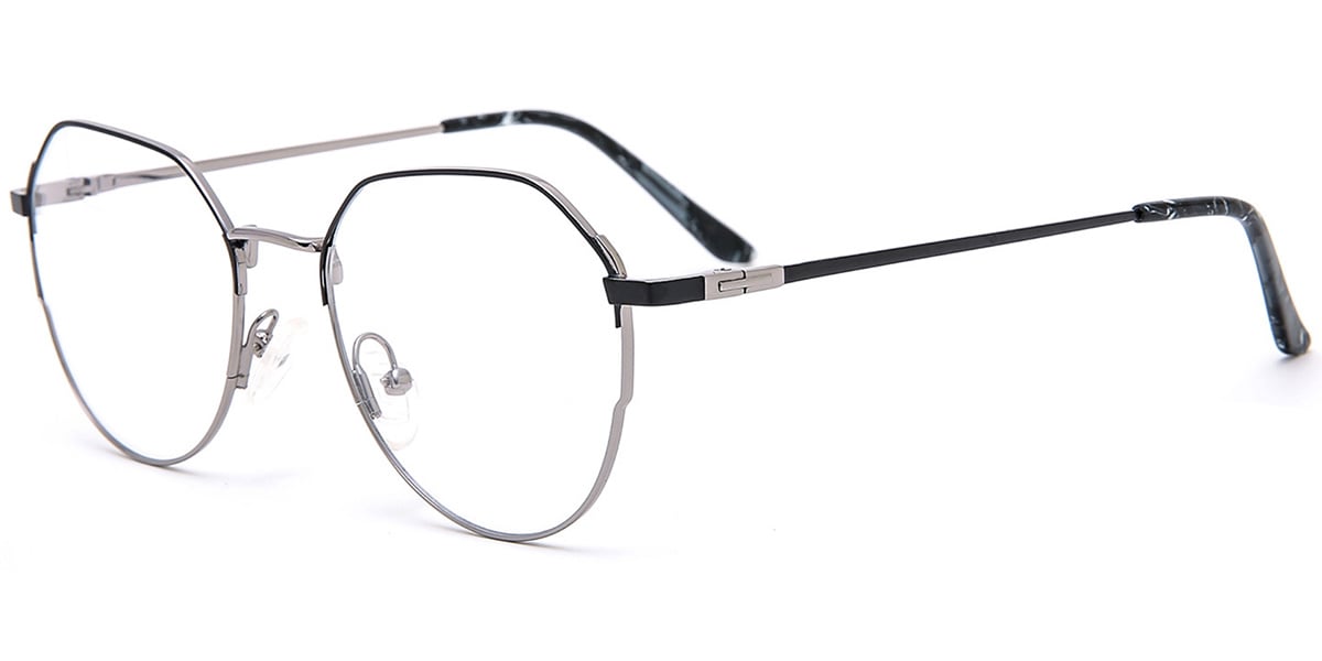 Acetate Oval Reading Glasses black-silver
