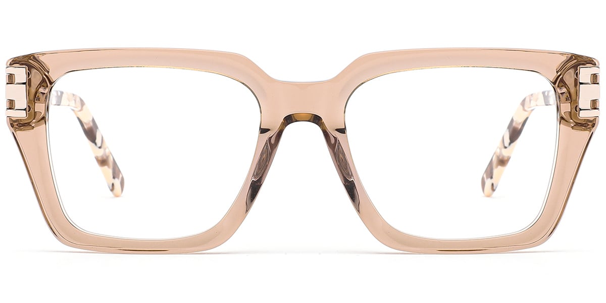 Acetate Square Reading Glasses translucent-brown