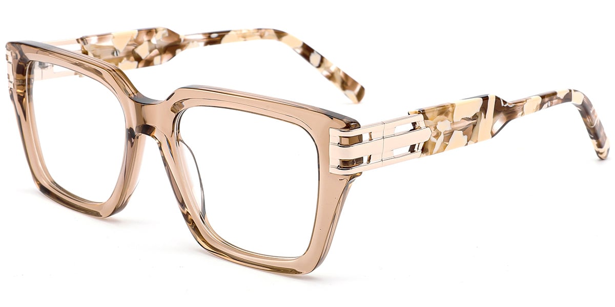 Acetate Square Reading Glasses translucent-brown