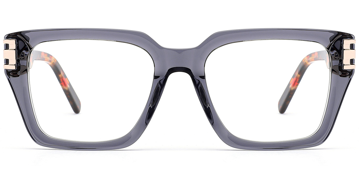 Acetate Square Reading Glasses translucent-grey