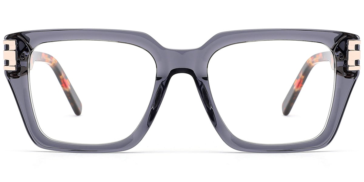 Acetate Square Reading Glasses translucent-grey