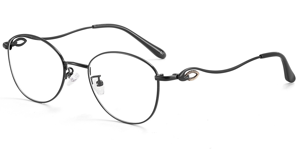 Acetate Oval Reading Glasses black
