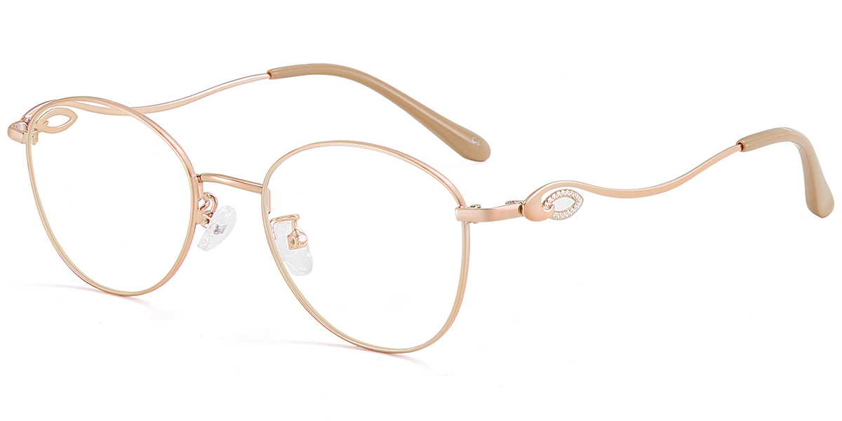 Acetate Oval Reading Glasses rose_gold