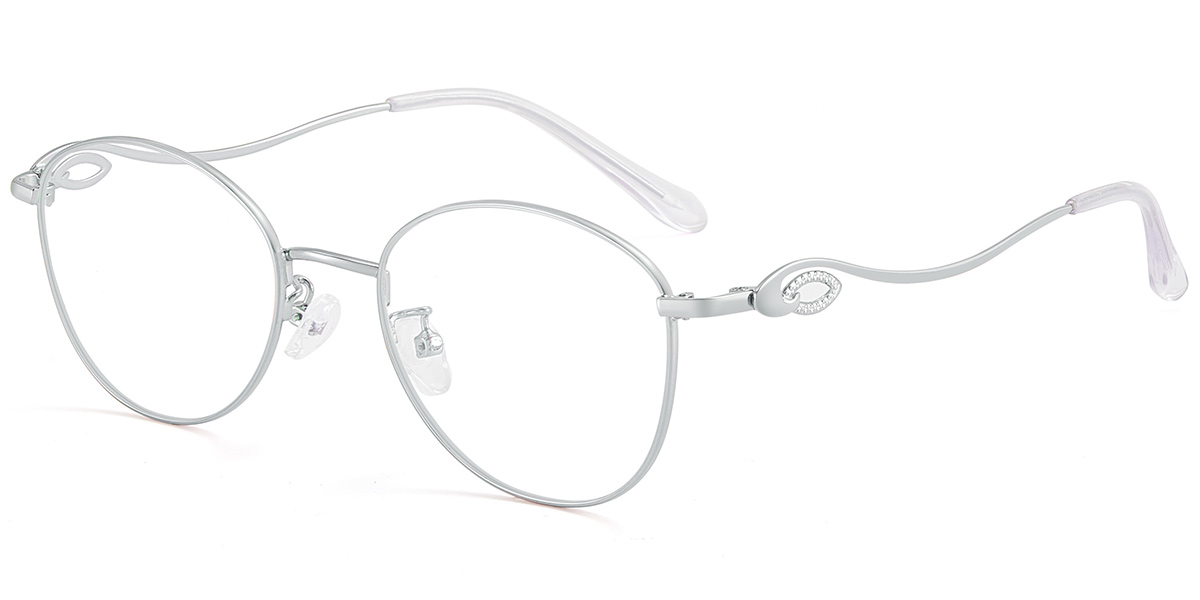 Acetate Oval Reading Glasses silver