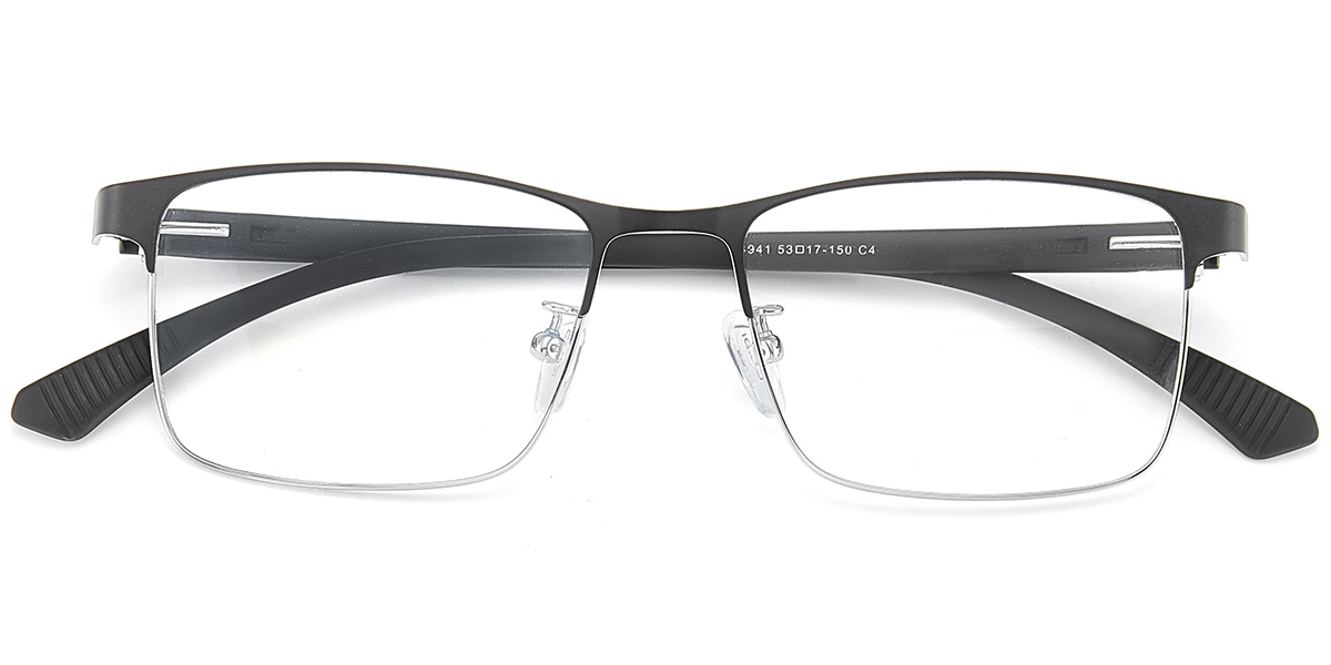 Rectangle Reading Glasses black-silver