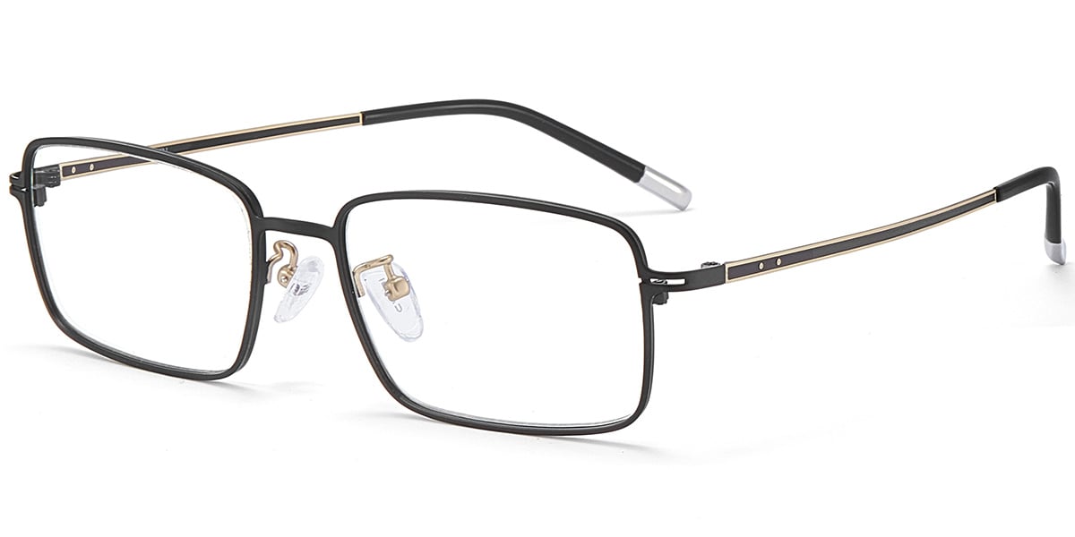 Acetate Rectangle Reading Glasses black-gold
