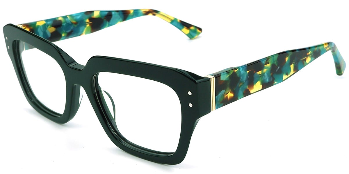Acetate Square Reading Glasses green