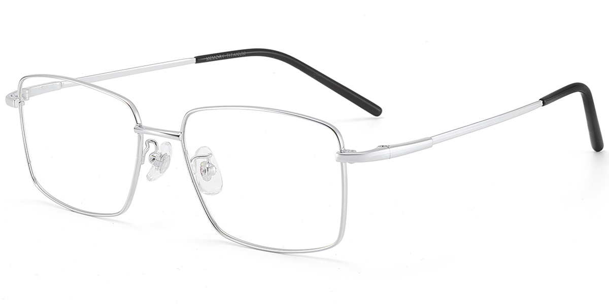 Acetate Rectangle Reading Glasses silver