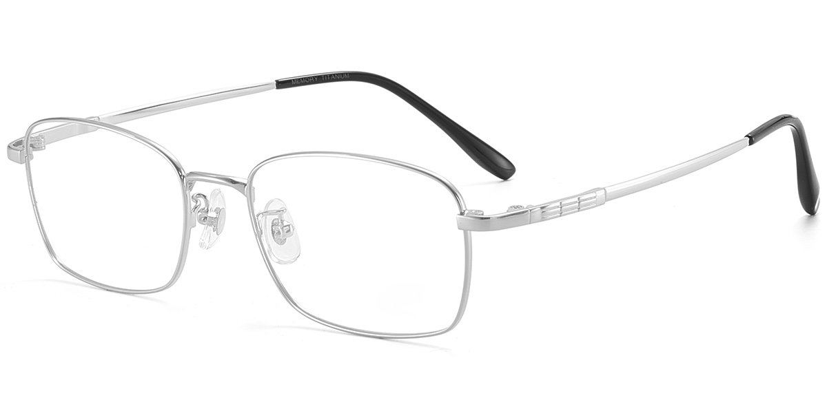 Acetate Rectangle Reading Glasses silver