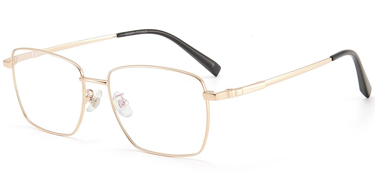 Acetate Rectangle Reading Glasses gold