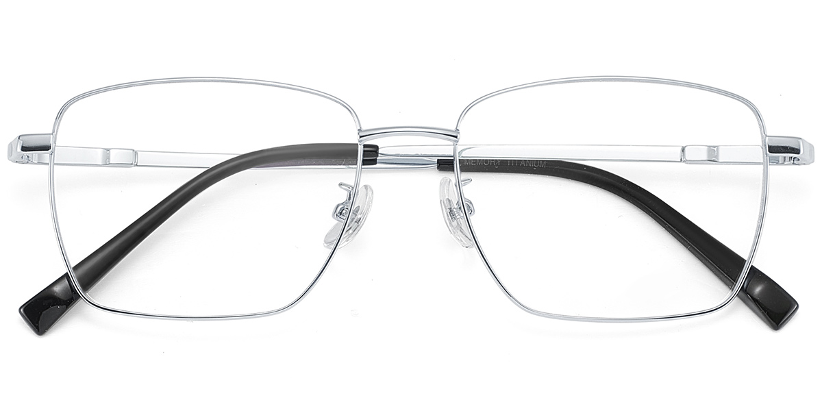 Acetate Rectangle Reading Glasses silver