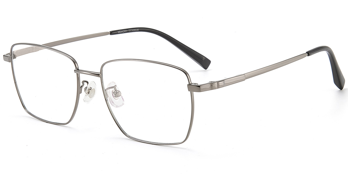 Acetate Rectangle Reading Glasses gun_metal