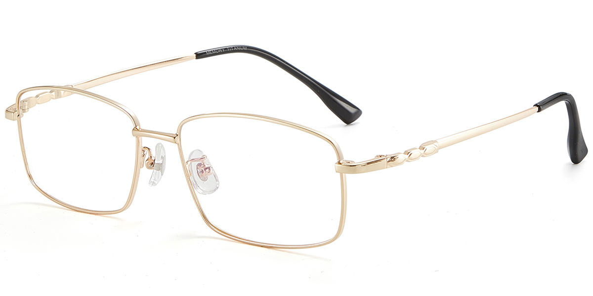 Acetate Rectangle Reading Glasses gold