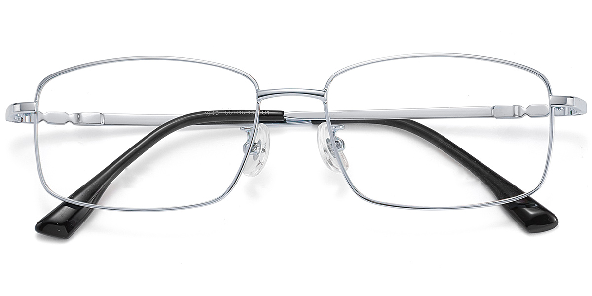 Acetate Rectangle Reading Glasses silver