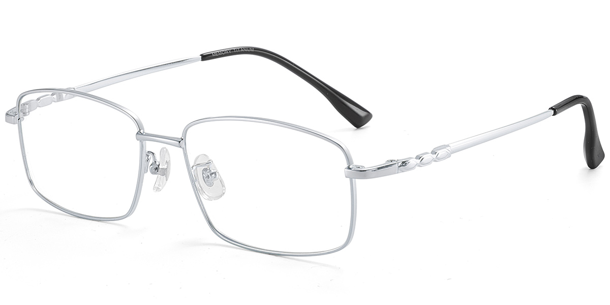 Acetate Rectangle Reading Glasses silver