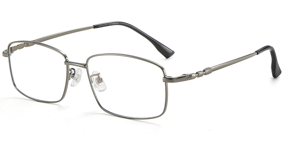 Acetate Rectangle Reading Glasses gun_metal