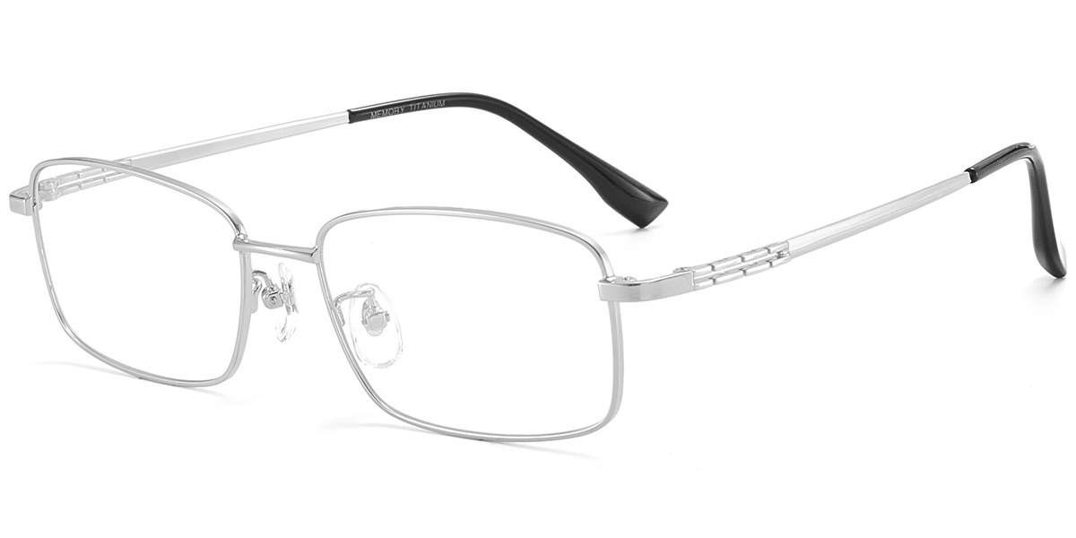 Acetate Rectangle Reading Glasses silver