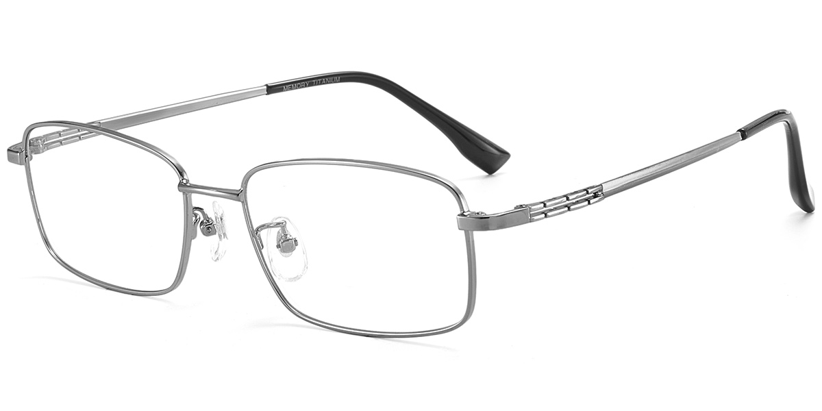Acetate Rectangle Reading Glasses gun_metal