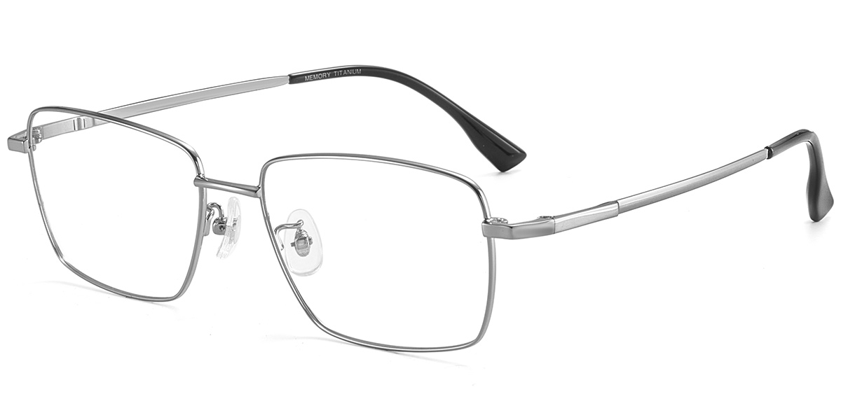Acetate Rectangle Reading Glasses gun_metal