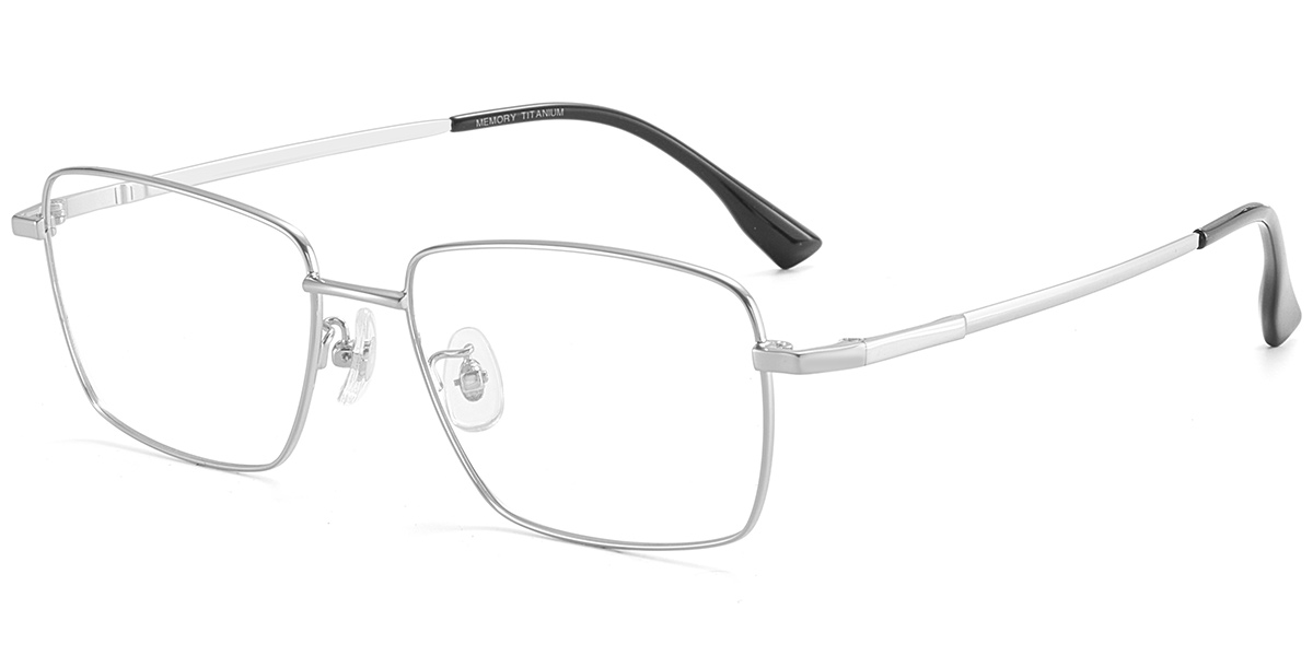 Acetate Rectangle Reading Glasses silver
