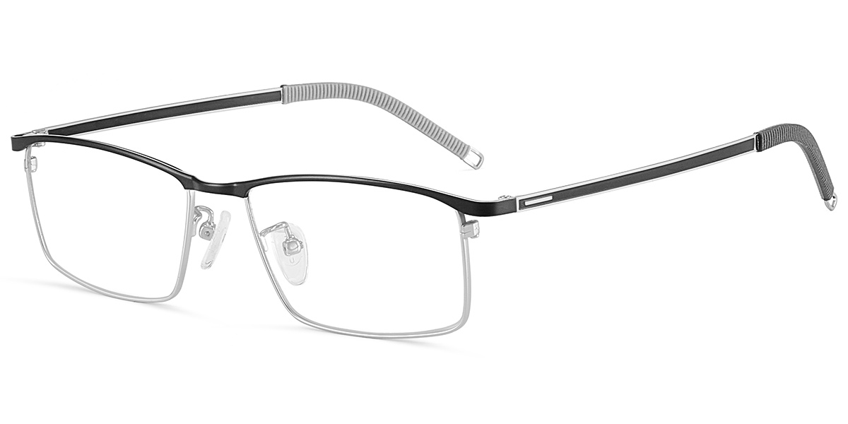 Rectangle Reading Glasses black-silver