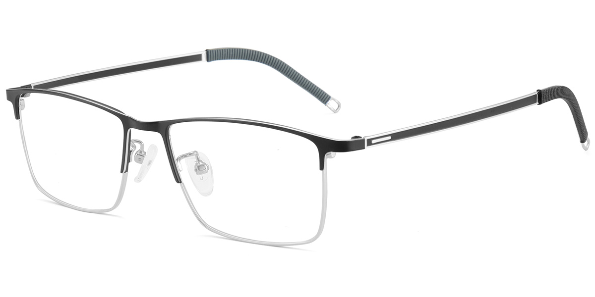 Rectangle Reading Glasses black-silver