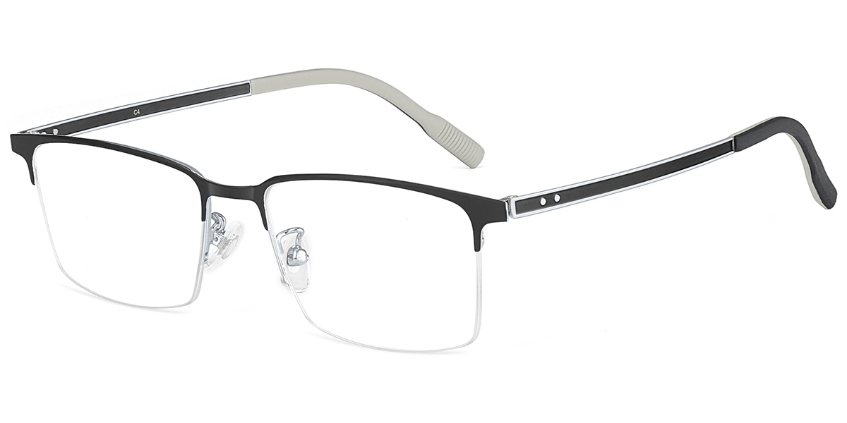 Rectangle Reading Glasses black-silver