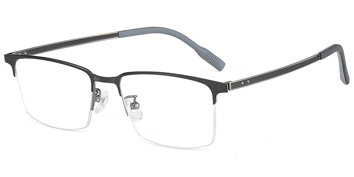 Rectangle Reading Glasses gun_metal-black