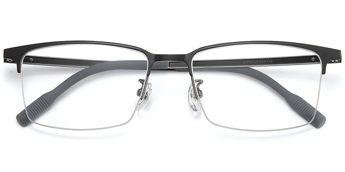 Rectangle Reading Glasses gun_metal-black