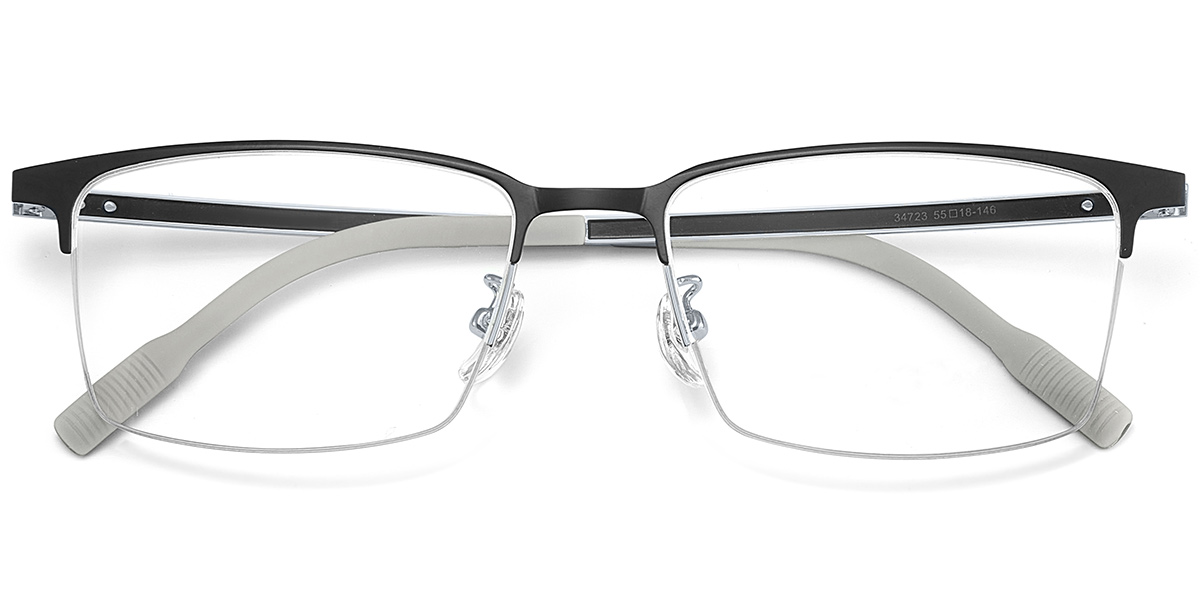 Rectangle Reading Glasses black-silver