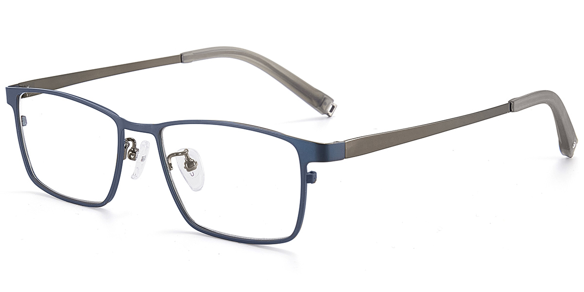Rectangle Reading Glasses gun_metal-blue