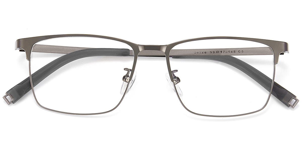 Rectangle Reading Glasses gun_metal