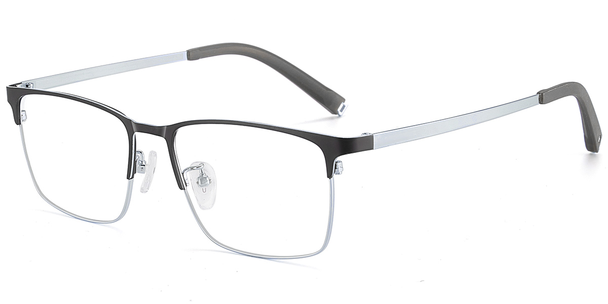 Rectangle Reading Glasses black-silver