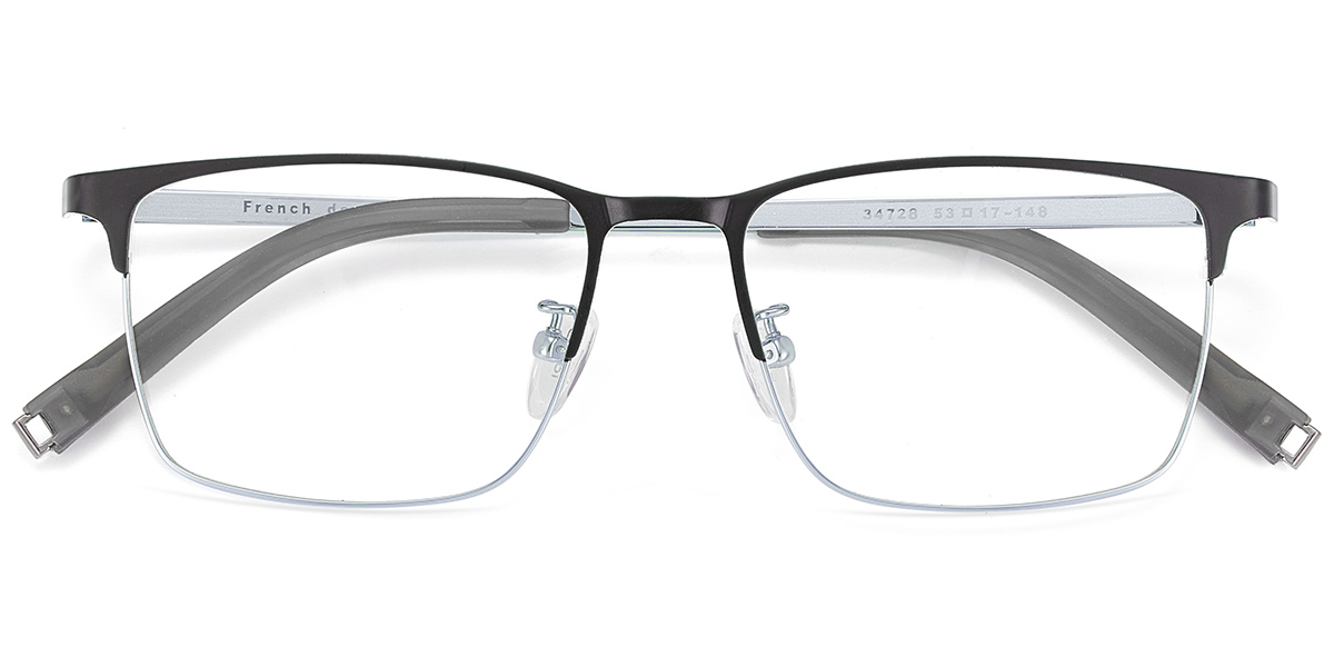 Rectangle Reading Glasses black-silver
